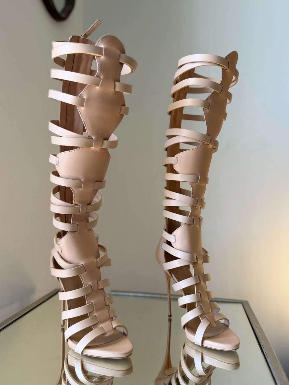 New Giuseppe Zanotti High-Heel Caged Knee Sandals, $2,295 38 - Picture 2 of 14
